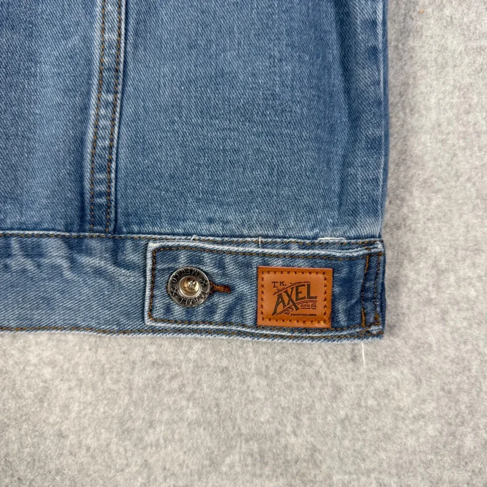 Axel Brand Mens Sherpa Lined Denim Trucker Jacket Blue Medium Wash Small NEW - Picture 8 of 8